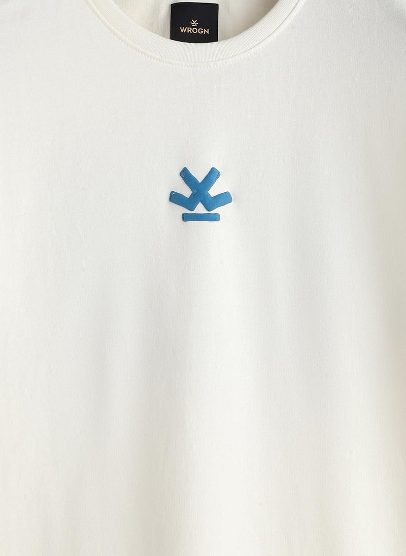 Wrogn Puff Printed Oversized T-Shirt | Off White - Image 5